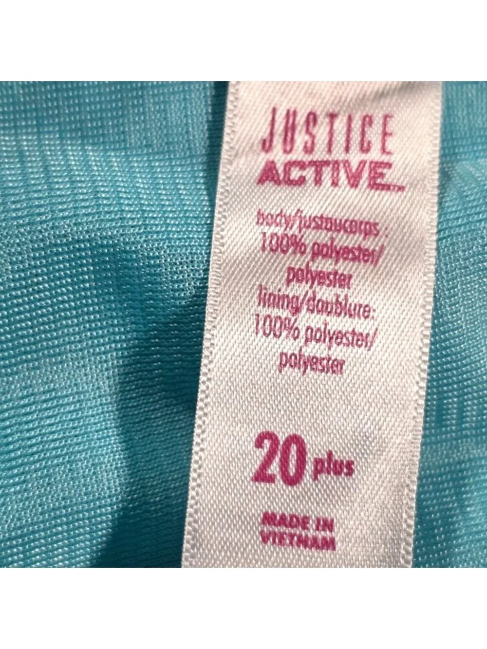 Justice Active Girls Mesh Athletic Shorts Size 20 Plus Light Blue With White Tri